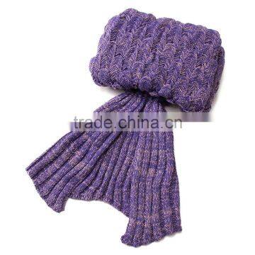 Christmas Gift Wholesale Custom Acrylic Material Kids Children Adults Knitted Crochet Mermaid Tail Blanket photo-3