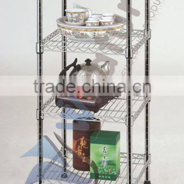 Metal Wire Kitchen Rack With 4 Wheels, Kitchen Storage Rack Trolley Cart photo-3