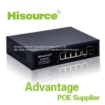 Unmanaged Poe Switch Fiber Optic 4+2 Port 48V for CCTV photo-5