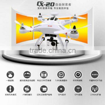 Popular High Quality 4Axis Auto-Pathfinder With GPS Functions, CX20 Drone For Aerial photography RC Quad Copter