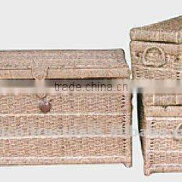 Square baskets/ sea-grass trunk set of 3 Pcs