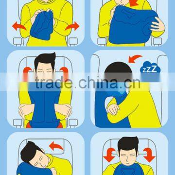 Toprank New Design Folding Automatic PVC Flocking Concave Shape Tray Table Inflatable Travel Pillow For Airplane Office Nap photo-6