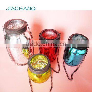 Acid Etch Luxury Scented Glass Candle Jar With Hanging Handle photo-2