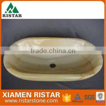 For sale yellow marble stone bathroom basins and stone sinks RST-RB104
