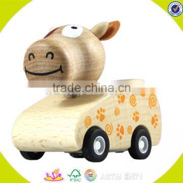 wholesale fashion kids wooden car toy hot sale baby wooden car toy special baby wooden cow car toy W04A034