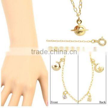 Gold Cross Tiny Zircon Charms Bracelet Multi Strand Colorful Thread Gold Chain Bracelet