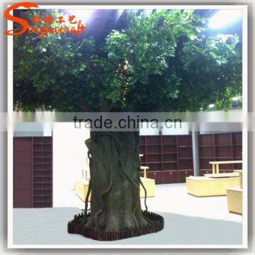 Indoor Cheap Artificial Banyan Tree Fake Plastic Plants Artificial Tree Trunk Decorative Metal Ficus Trees photo-4