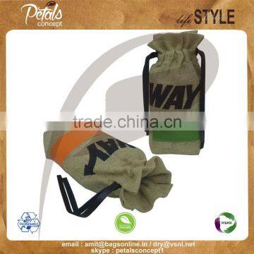 Drawstring Bag With Pu Label & Screen Print Logo With PU Pull String Closure - Ideal for Branding of Wine photo-2