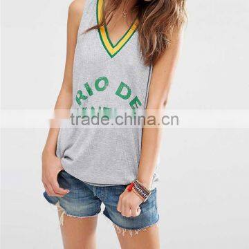 Latest new design printing women sexy sport singlet