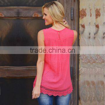 Lace Crochet Neck Latest Design Ladies Tops Image 2016 photo-4