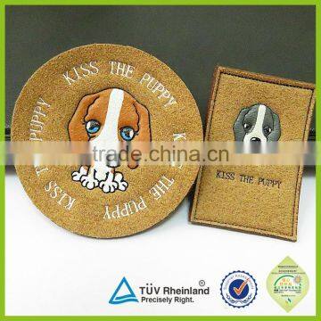 Customized Embossed Printed PU Leather Label Badge Patch photo-3