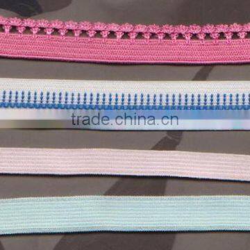 Braided Flat knitted elastic webbing bra straps for intimate clothes