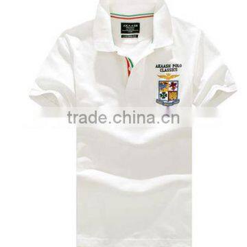 high quality white men polo shirts with embroidery, wholesale men polo shirt