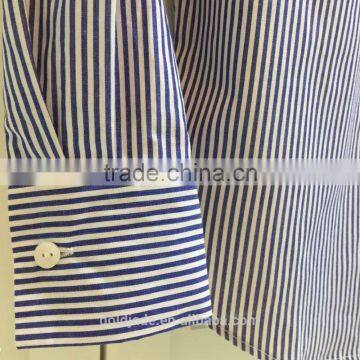 Europe Style Women Striped Dress Shirt Tops Long Sleeve Cotton Blouse photo-5