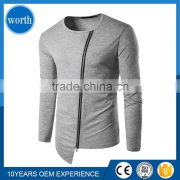 Latest Shirt Designs Mens Casual Long Sleeve Solid Color Slim Fit T Shirt photo-2