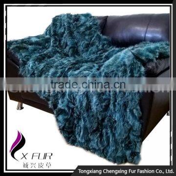 CX-D-87 Home Decora Patchwork Fox Fur Throw Fur Blanket