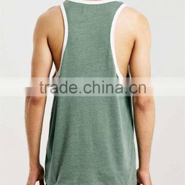 Trade Assurance Supplier Cheap Wholesale Green and White Ringer Gym Vest for Men photo-2