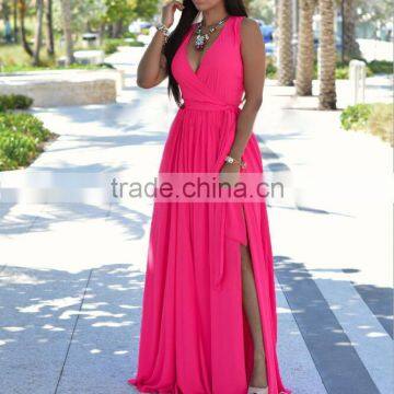 Zm50230b New Style Chiffon Women Dresses Europe Hot Sell Deep v Neck Lady Clothes photo-5