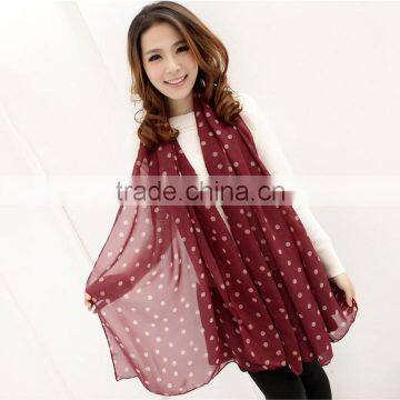 Lady Dots Spot Chiffon Soft Shawl Scarf Neck Wrap Head Scarf Styles 19143 photo-2