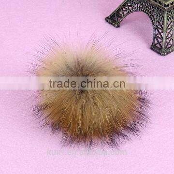 10-15cm Genuine Raccoon Fur Pom Poms Fur Balls DIY for Children Knitted Cap Gloves Keychain Beanies Jewelry Accessories photo-2