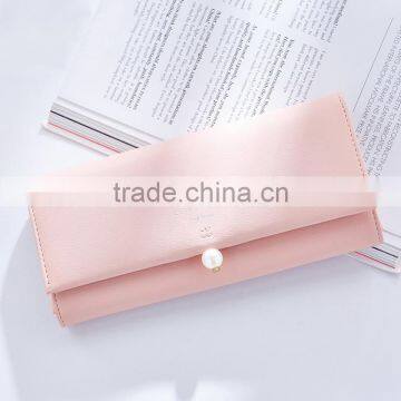 Fashion Pearl Korean Style Women Wallet PU Long Clutch Wallet Lady Clutch Coin Pocket Card Holder