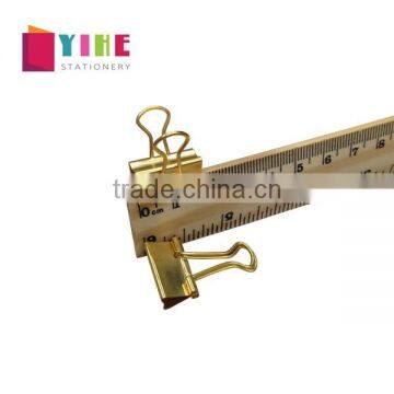 Gold steel Binder clip creative studen stationery office file clip