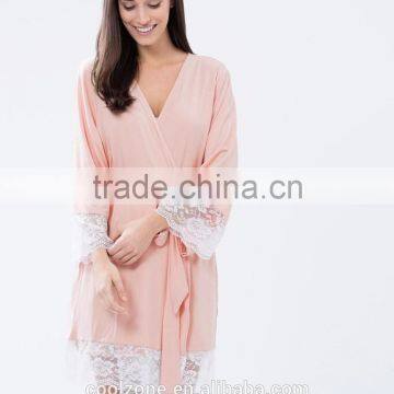 Relaxed Fit Wrap Front Comfortable Bamboo Bathrobe Wholesale Luxury Bathrobe photo-2