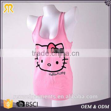 Customized cartton ladies safety gym vest sexy women camisole