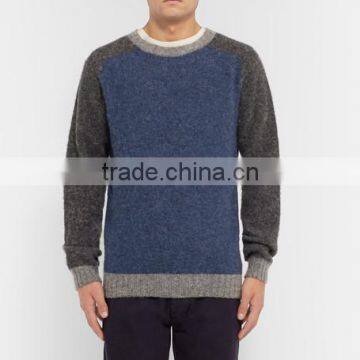 Top Selling 100% Wool Made Sweater Men With Ribbed Trim and Hem Man Wool Sweater Design photo-3