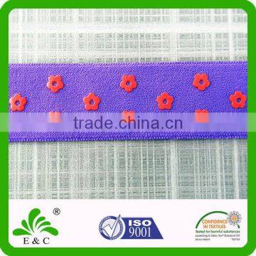 Oeko-tex100 Custom Color Design Soft Woven Silicone Print Elastic Tape photo-2