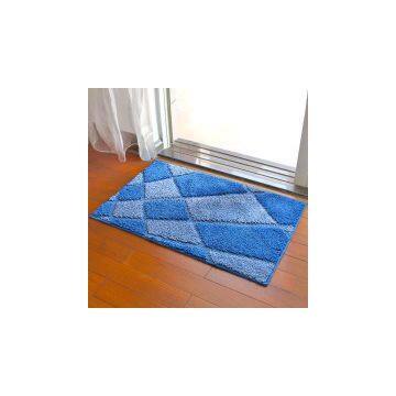 Flocking mats temperament blue water carpet living room foyer entrance mats absorbent non-slip bath mat