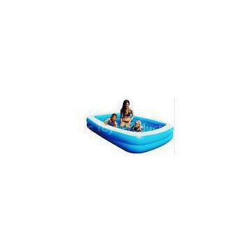 Blue Square Inflatable Swimming Pools For 3 Person 0.3mm Thickness