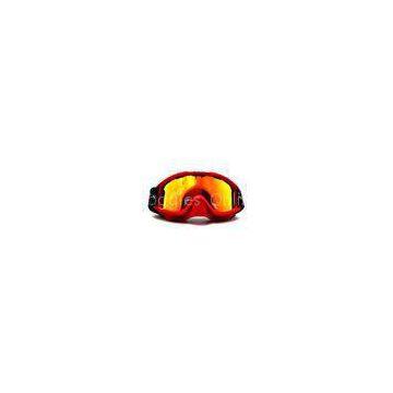 Durable Sports REVO Mirror Lens Snowboard Goggles Red with Nose Bridge