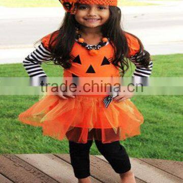 fall latest design Halloween kids outfits for wholesale