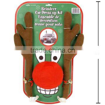 Reindeer Antlers and Red Nose Christmas Car Decoration Accessary