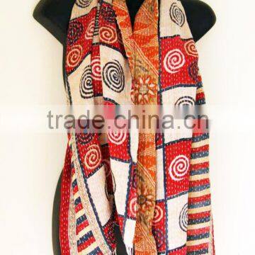 Buy Indian Vintage Ethnic Kantha Work Cotton Stole / Scarve Online