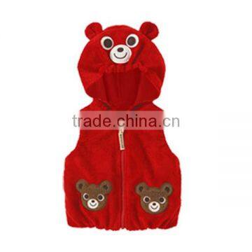Autumn & Winter Coral Fleece Thicken Sleeveless Hooded Baby Clothes photo-3