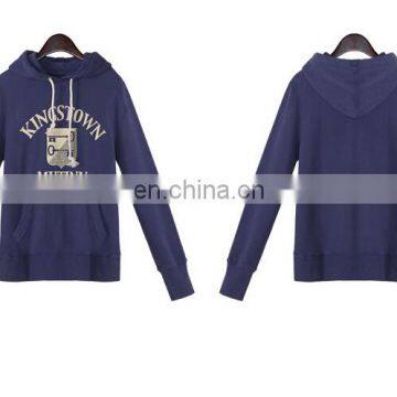 Cheap Women's Fleece Hoodie Kangaroo Pocket Long Sleeves Fleece Jacket Sweatershirt Terry Hoodie With Rubber Print photo-4
