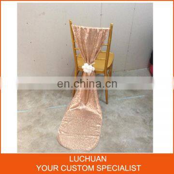 Custom Made Color Or Size Luxury Sequin Chair Cover Chair Sashes photo-3