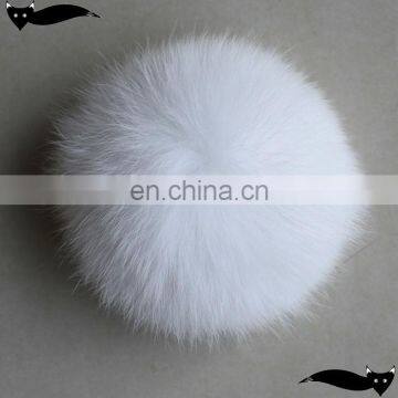 Wholesale white 10cm fox fur balls for hats