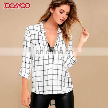 latest women shirts and tops blouse lattice long sleeve women tops