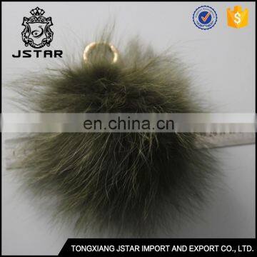 Colorful 100% raccoon fur pompom ball bag accessories