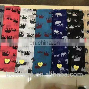 woman fashion accesories chiffon elephant pashmina voile shawl animal printed under scarf hijab