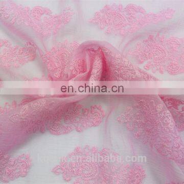 plain dyed lace embroidery fabric silk crepe georgette/GGT fabric in solid