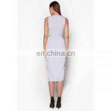 Sexy Dress for Women Fashion Design Lady High Slipt V-neck Bodycon Dress photo-4