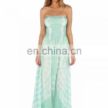 Fashionable & Designer Girls Wear Tie & Dye Rayon Muliticolor Long Tube Dress