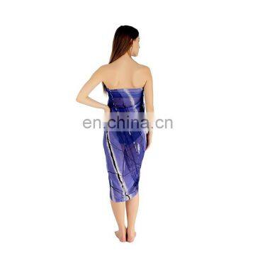Blue Abstract Print Sarong photo-3