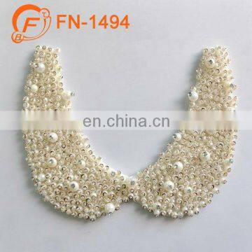 fantastic handmade detachable pearl neck trim