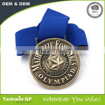 Antique Gold Plated Free Design Custom Sport Medals With Ribbon photo-4