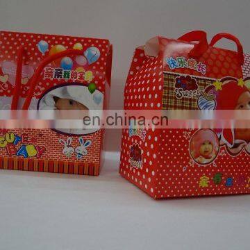 Promotional customized glossy laminated printed paper box for wedding